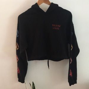 Volcom Crop Hoodie - Black